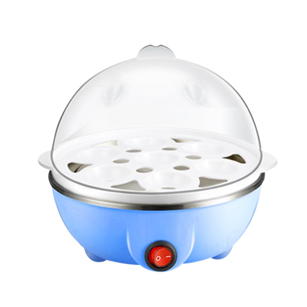 Egg Steamer Mini Single Layer Poacher Plastic Kitchen Egg Cooking Tool Home Cookware Gadget US Plug: Blue