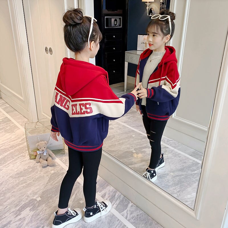 2022 Winter Coat For 4-12 Girls Collar Big Thick Plus Cotton Jacket