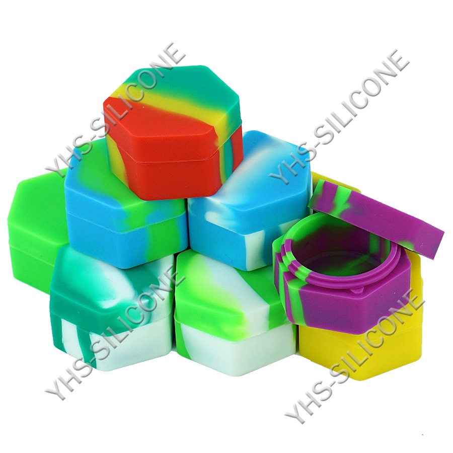 Lote de 3 uds. De recipiente de concentrado de silicona hexagonal de 26ml y recipiente de silicona para aceite, crema líquida, concentrado de silicona hexagonal