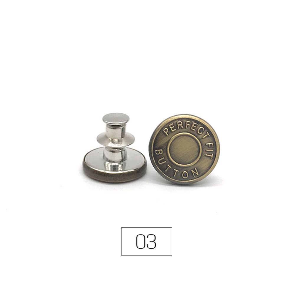 2 Stuks Snap Fastener Metalen Knoppen Voor Kleding Jeans Perfect Pas Button Zelf Verhogen Verminderen Taille 17Mm Gratis Nail naaien Botones: 03