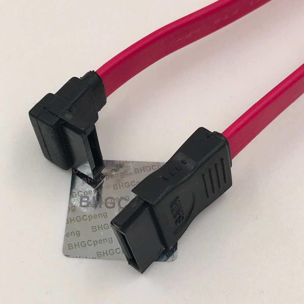 2 Pieces SATA to SATA Cable Straight to Right Angle Serial Flat Data Cable 45cm