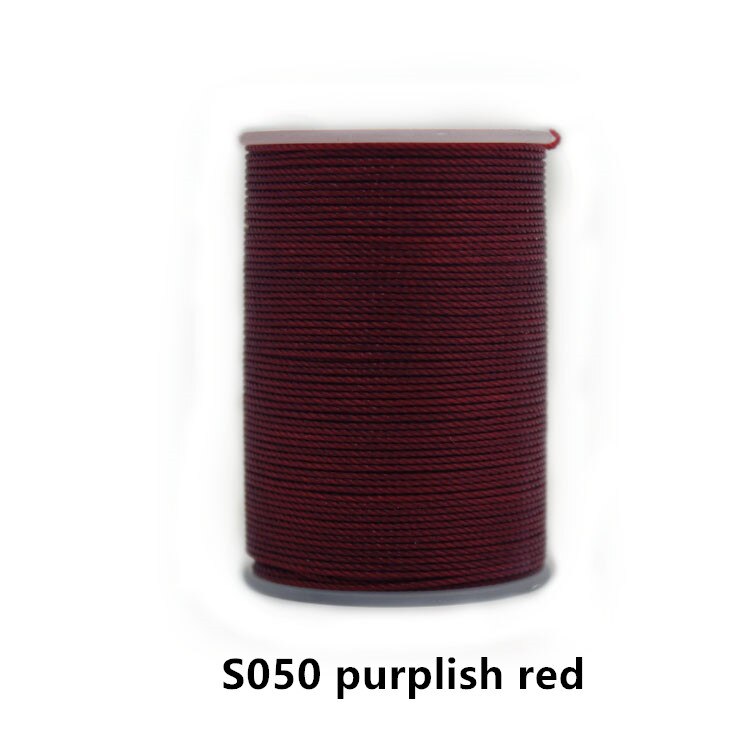 Destockage bricolage diamètre 0.55mm cuir cire ronde fil à coudre cousu main polyester rond ciré couleur fil 40 couleurs: S050 wine red