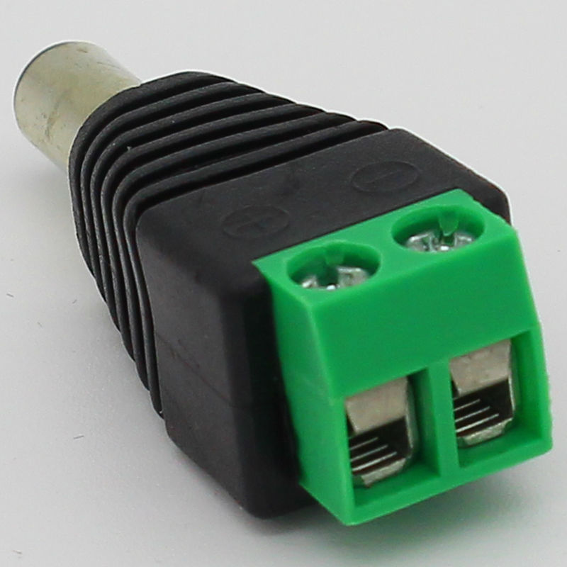 Ingen lödning 2.1 x 5.5mm ström dc-jack stickkontakt dc-kontakt hona + hane dc-kontakt jack adapter trådkontakt cctv-kontakt
