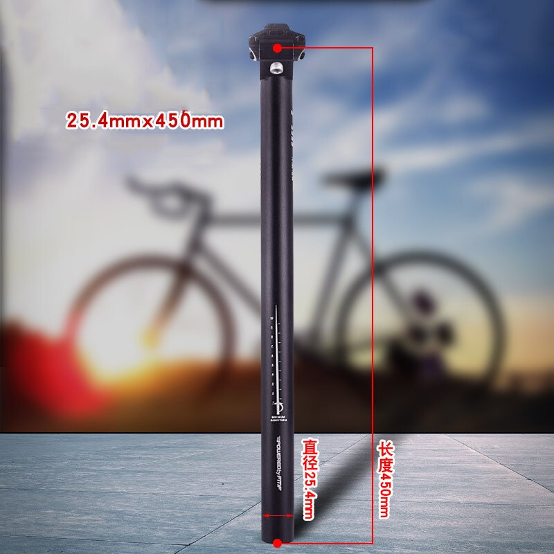 Aluminiumlegering mtb racefiets fiets zadelpen 25.4/27.2/28.6/30.4/30.8/31.6mm*350/450mm mountainbike zadelpen zitbuis: 25.4450mm