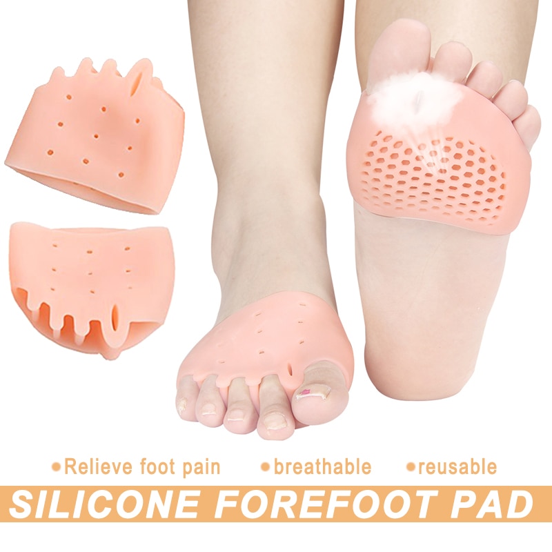1 par = 2 stk. hallux valgus ortopædi silikone forfod pude fod genanvendelig smertelindring åndbar for kvinder mænd værktøj ortopædisk pad