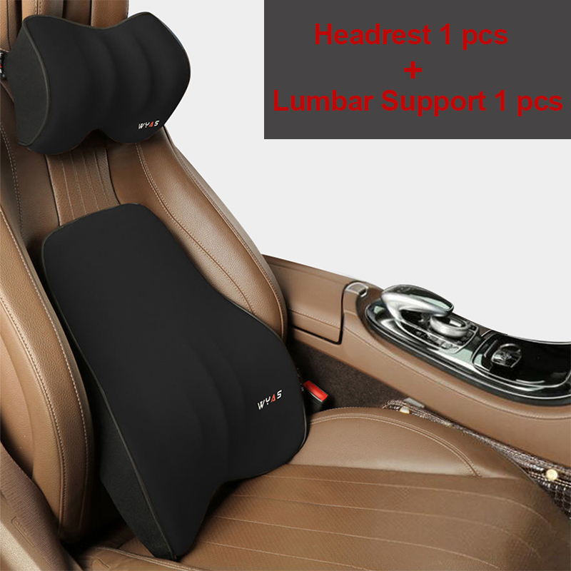 Car Lumbar Support Headrest Neck Pillow Support Universal Soft Neck Pillows Cushion Car Memory Foam Lumbar Pillow Back Support: Gold