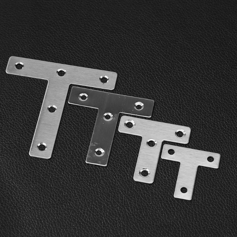 4pcs/set T-shape Angle Codes Thick Stainless Steel Angle Groove Connector Metal Fittings Angle Fastener Connecting Piece Hardwar
