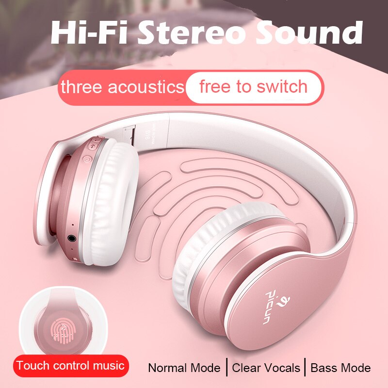 Universele Geluidsisolerende, Lichtgewicht Bluetooth Stereo Over-ear Hoofdtelefoon Headsets Rose Goud Oortelefoon met Microfoon voor iPhone