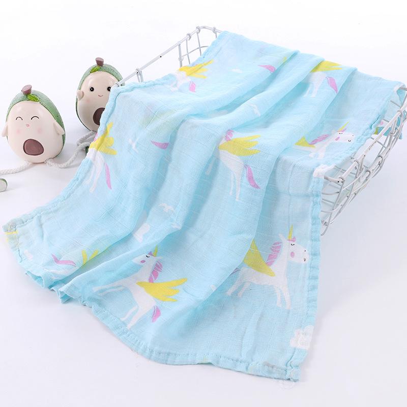 60*60 musselin Bambus Baumwolle Baby Decke Swaddle Weiche Cartoon Animal Print schal Multifunktions Wrap Spucktücher Handtuch zubehör: 1