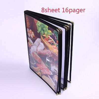 Restaurant Transparent Menu Cover Folder For A4 Panel Menu Holder Hotel Cafes Bar Menu Holder Black: 8 sheets