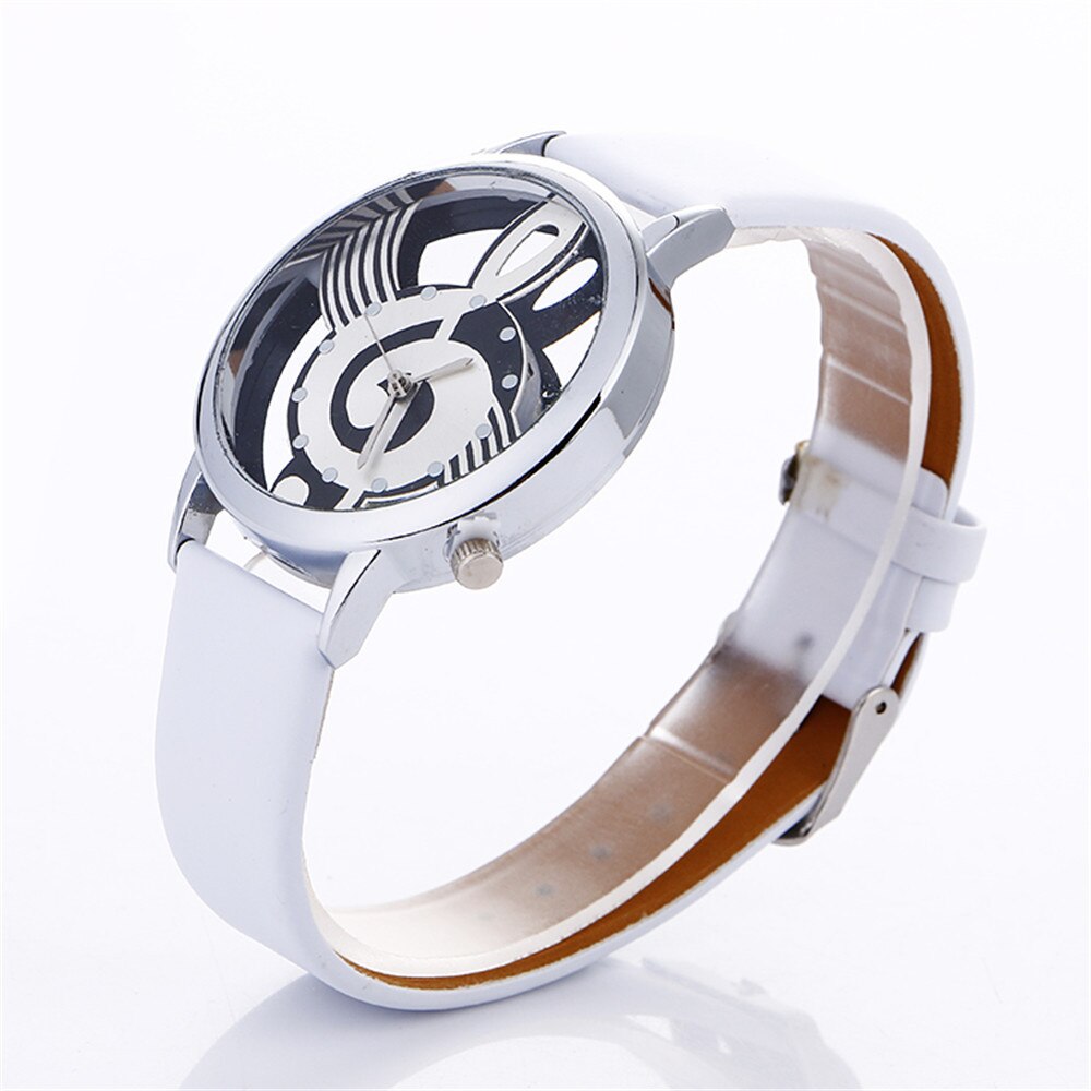Womans Watch Musical Note Painting Leather Strap Bracelet Lady Male Female Wrist Watches Femmes Montres Clock
