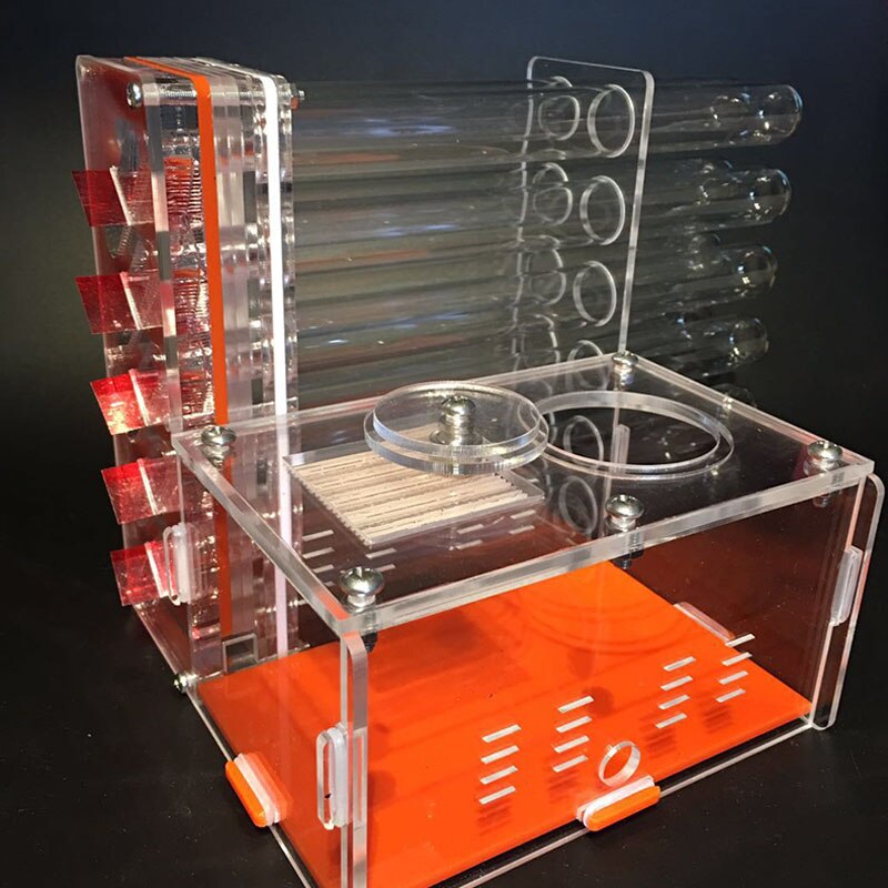 DIY Acrylic Ant Farm 12 Test Tubes Ant House with Feeding Area Ant Nest Workshop Insect Pet Anthill 14*14*15cm