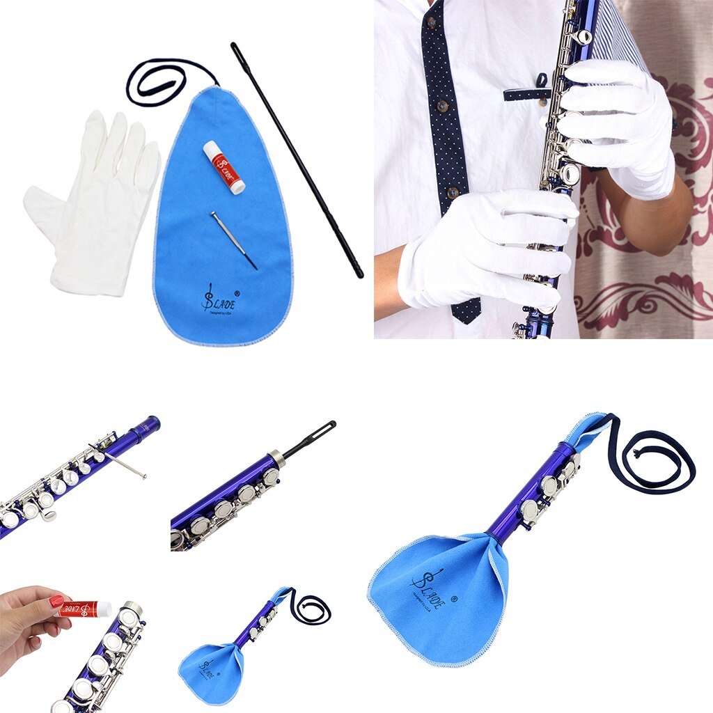 5-in-1 Saxophone Cleaning Care Kits Cleaning Cloth Cleaning Rod Glove Parts