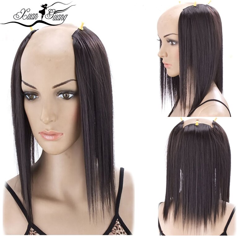 DIANQI 18in long straight women clip in black brow... Vicedeal