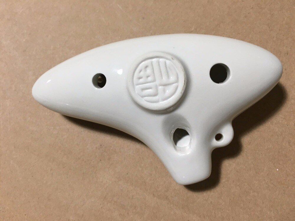 6 Hole Ocarina Ceramic Alto AC Key Flute Musical Instrument Blue and White Porcelain Ocarina