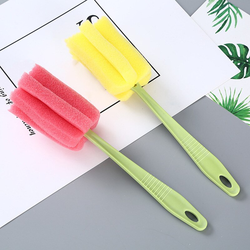 Bouteilles de lait éponge brosse tasse longue poignée verre à vin café thé amovible bouteille d'eau nettoyant plat cuisine nettoyage brosse outil