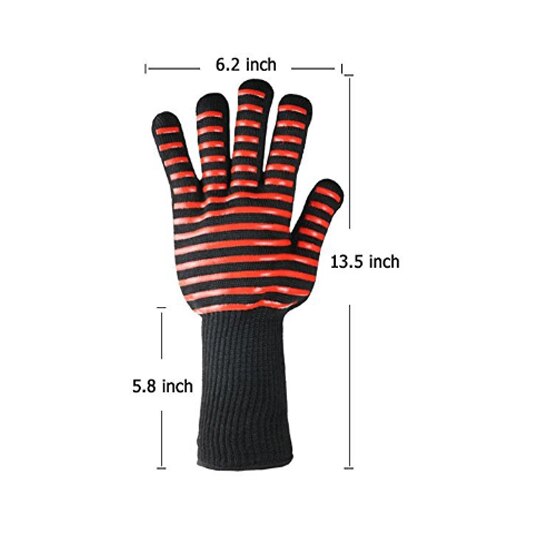 Handschuhe Wärmedämmung BBQ Hochtemperatur-draht-haar Widerstand 500-800 Grad Feuerfeste Mikrowelle Anti-Schleudern: Stil 4