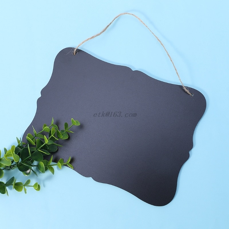 Rectangle Hanging Wood Blackboard Double Sided Erasable Chalkboard Message Board