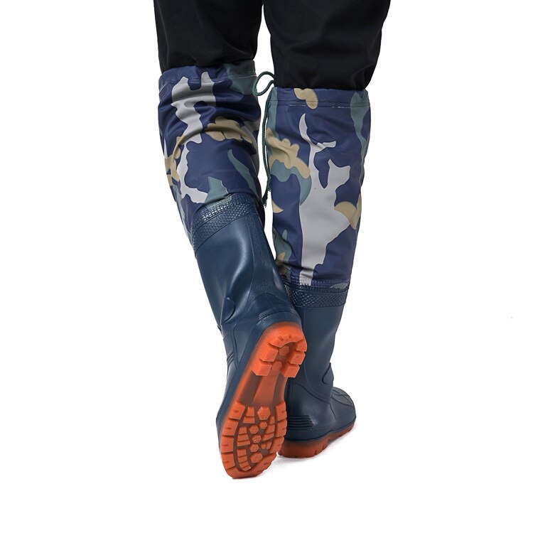 Botas deslizantes extraaltas para hombre, resistentes al desgaste, Protección Laboral, zapatos de agua gruesos, para lavado de coches, pesca, botas de goma informales