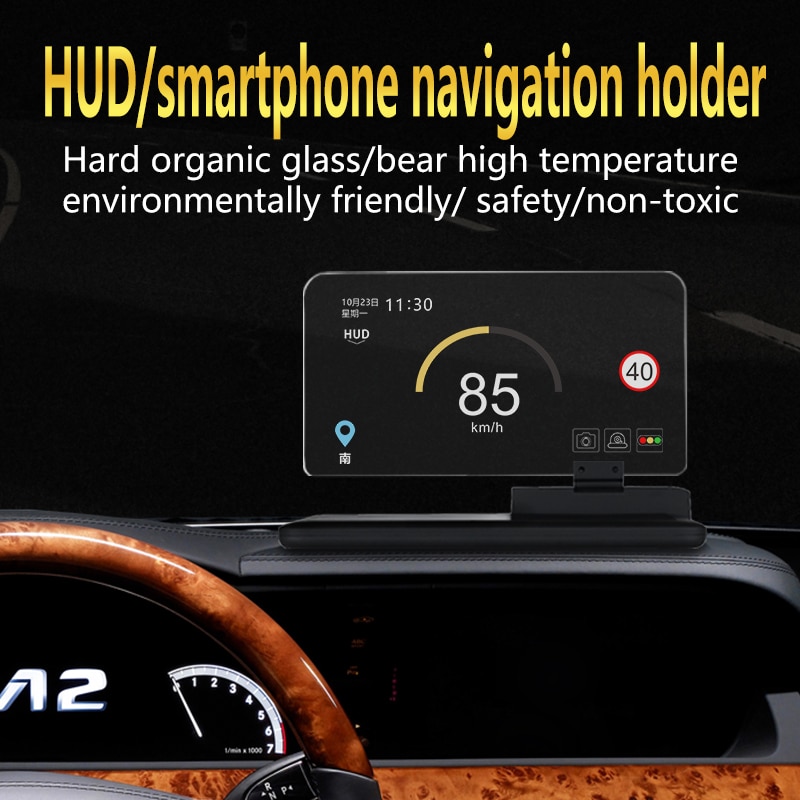 H6 Car HUD Head-Up Display Car OBD2 Digital Car Speedometer Speed Projector Warning Car Auto HUD OBD 2 Display with Holder