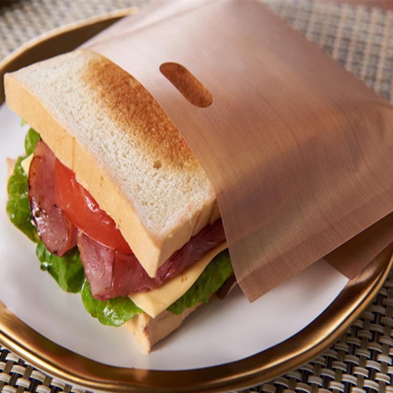 2 Pcs Reusable High Temperature Toast Bag Ptfe Fiberglass Toast Bag Toasted Sandwich Non-stick Baked Toast Bags Tools