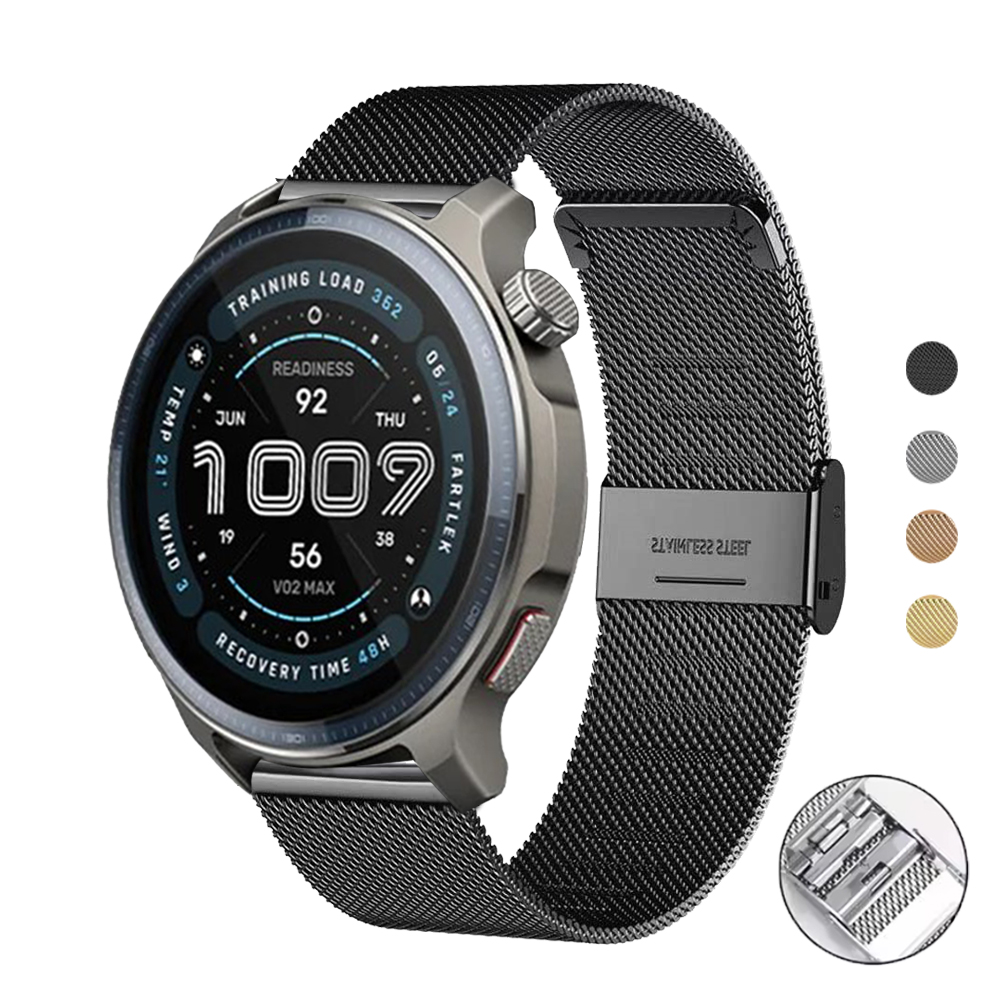 20mm 22mm Replace Strap for Amazfit Bip 6 5 4 Metal Band for Amazfit BALANCE/Active2/GTR/GTS Milanese Stainless Steel Bracelets