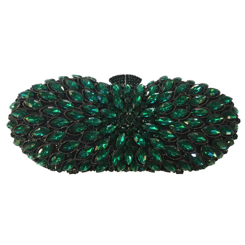 Luxe avondtassen met kristallen, luxe handtassen, damestassen met diamanten, strass-steentjes, dames avondtassen met buidels: Default Title