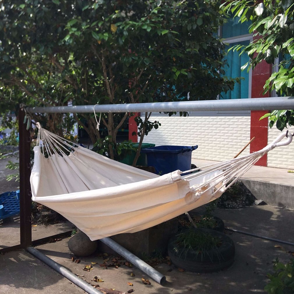 Outdoor Beach Double Canvas Hammock Indoor Balcony Lazy Swing Chair Beach Canvas Double Hammock Balcony Swing Chair