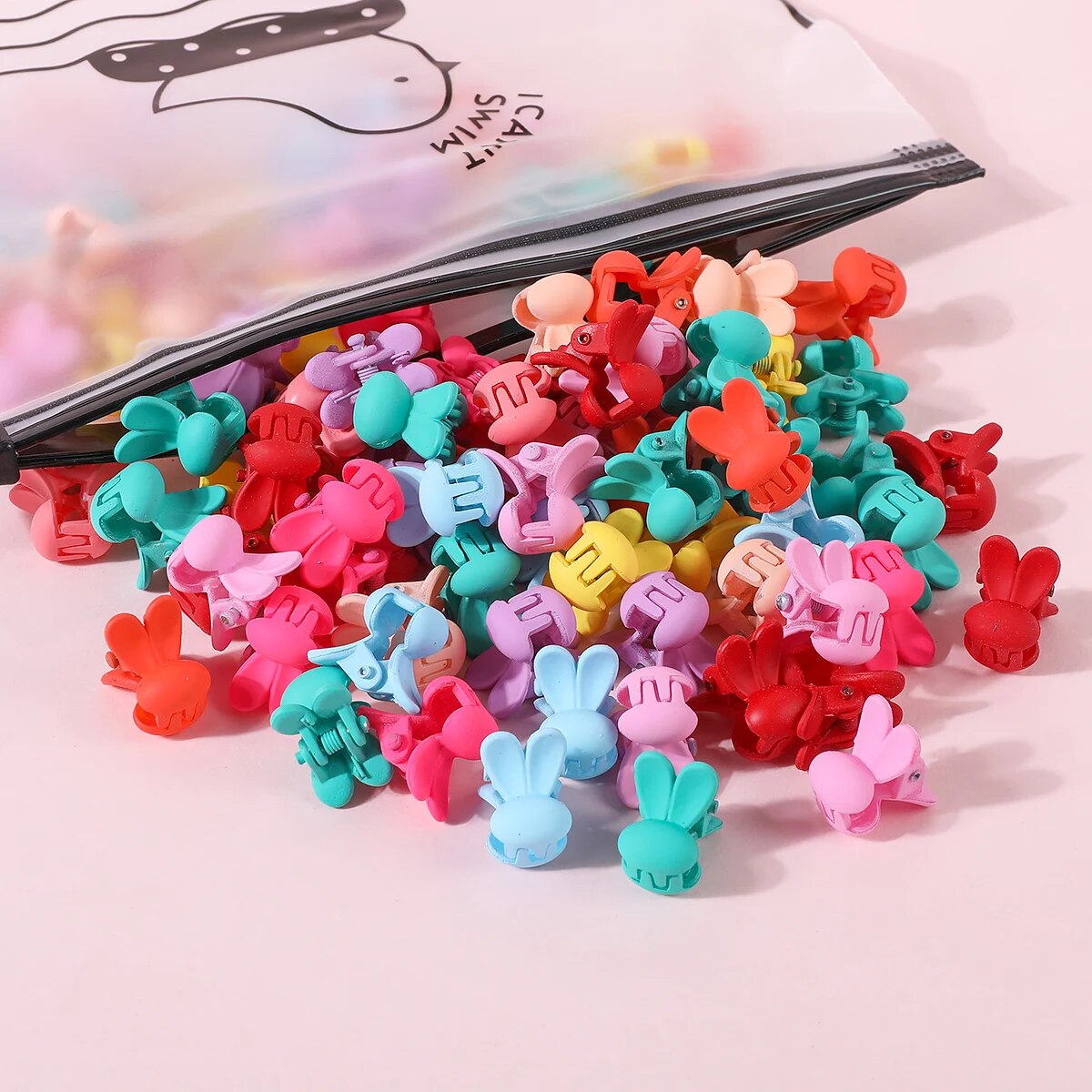 50 Uds. Pinzas para el cabello de dibujos animados bonitos para niñas, pinza pequeña con forma de flor y estrella, pinza para el pelo pequeña, horquilla dulce para niños, accesorios para el cabello de: Lavanda