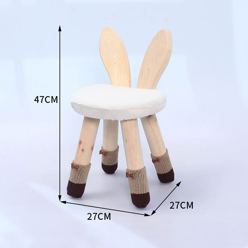 LazyChild sgabello per bambini sedia in legno massello per bambini cartone animato cervo coniglio panca antiscivolo sgabello per piedi scuola materna casa: grande coniglietto