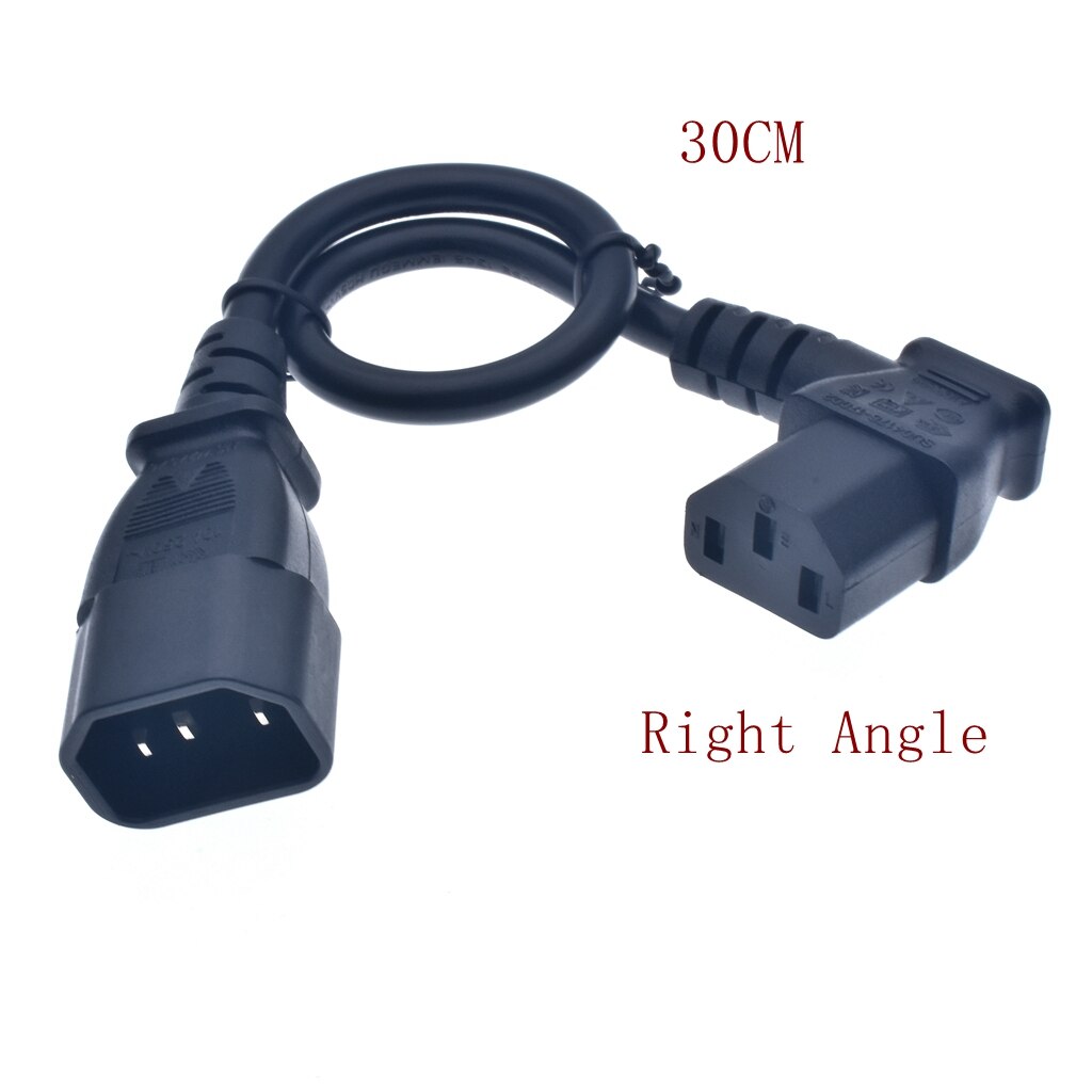 Iec 60320 c13 vinkel omformer vinkel skjøtekabel  c13 to c14 pdu opp og ned rett vinkel strømkabler hann til hunn ac strømledning: Rettvinklet kabel