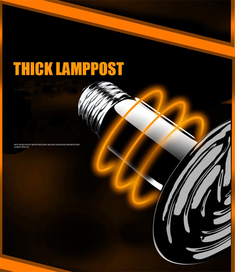 Climbing pet ceramic light heater reptile tortue pet hedgehog lizard infrared insulation heating lamp bulb aquarium for turtle