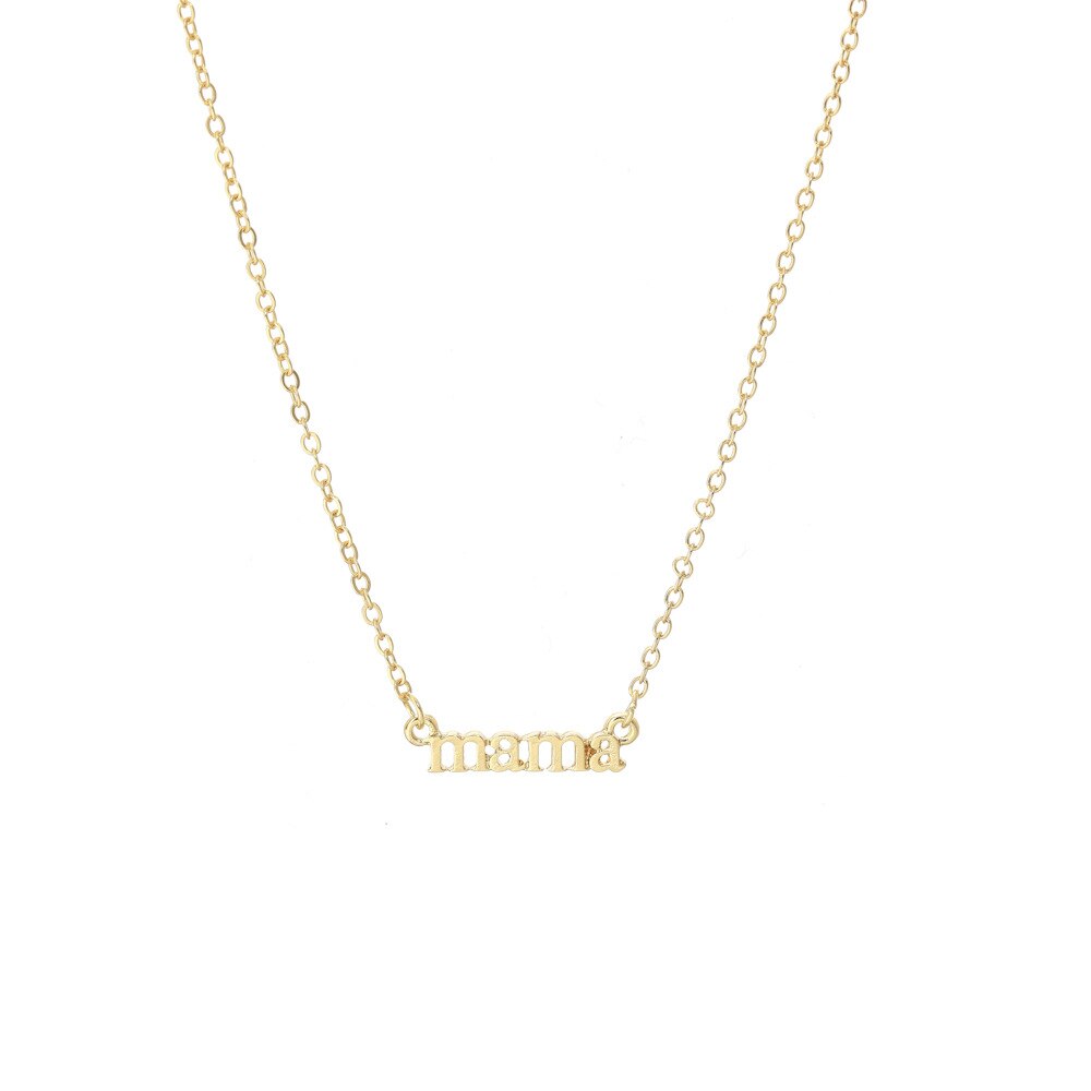 Mother&#39;s Day Letter MAMA Necklace Allergy Free Gold Plated 18 K Stainless Steel Non Tarnish Jewelry for Women Mom: Gold-3