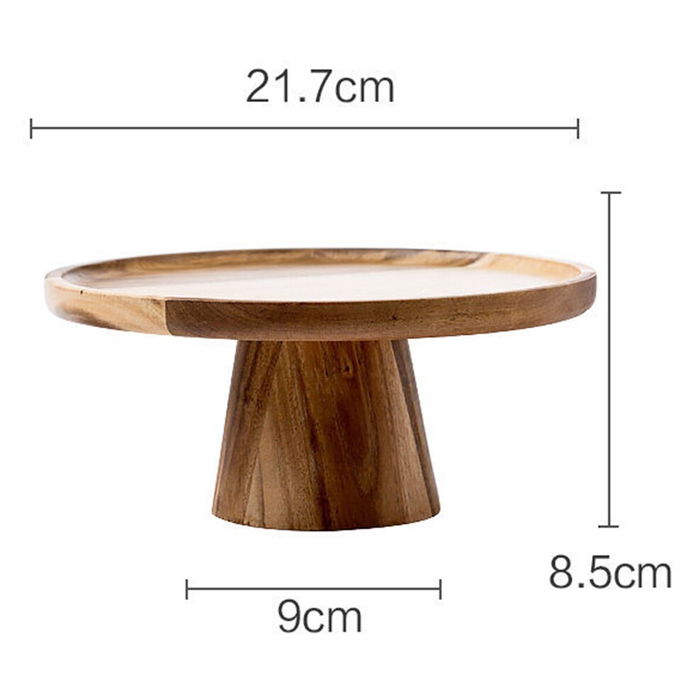 Transhome Retro Wooden Cake Stand Modern Living Room Japanese Sushi Cake Tray Afternoon Tea Decoration Cupcake Stand: 21.7cm