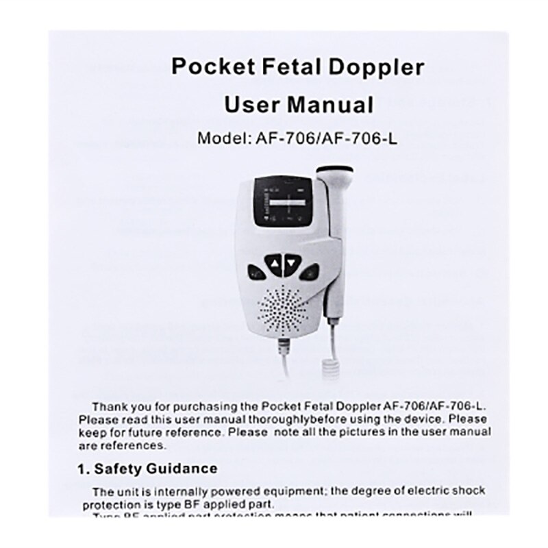 Fetal Doppler Baby Heartbeat Pregnancy Ultrasound Portable Sound Detector Fetus Heart Rate Machine Monitor