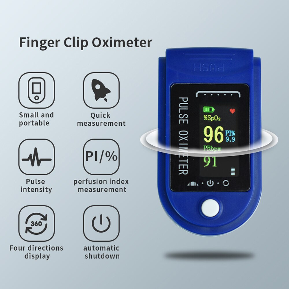 Blood Oxygen Finger Pulse Oximeters Digital Fingertip Oximeters Oxygen Saturation Monitor Meter Portable Oximetro No Battery