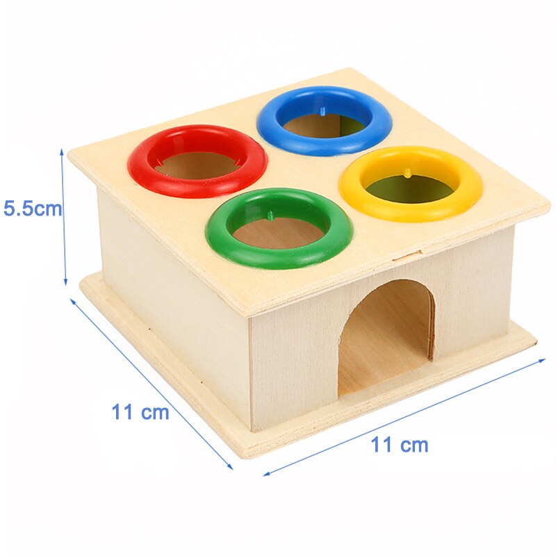 Colorful Hammering Wooden Ball+Wooden Hammer Box Children Early Learning Knock Educational Toy Safety Toys