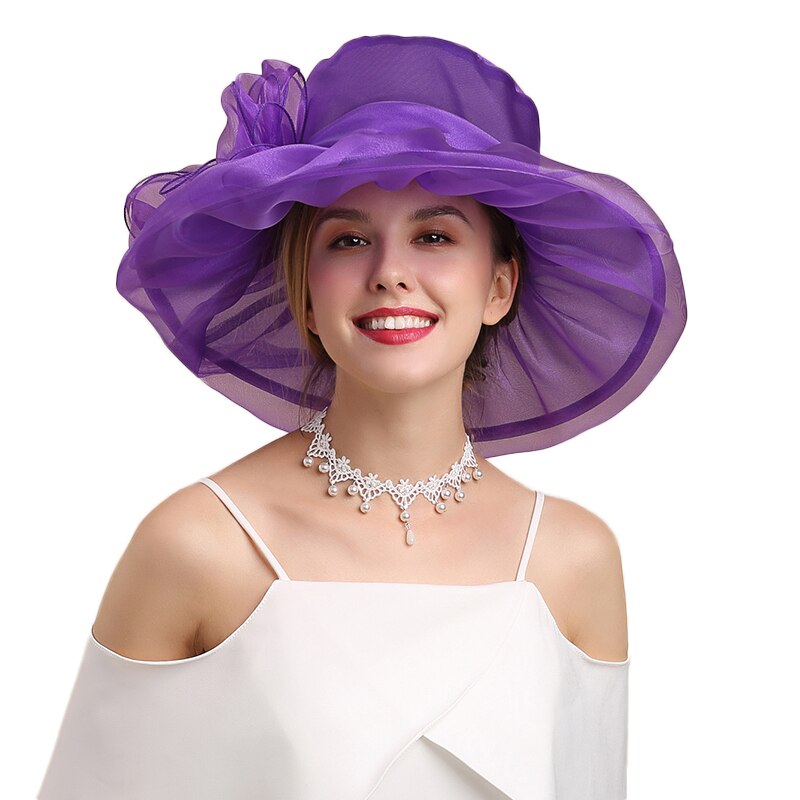 Fs Purple Brede Rand Fedora Hoeden Voor Vrouwen Or... – Grandado