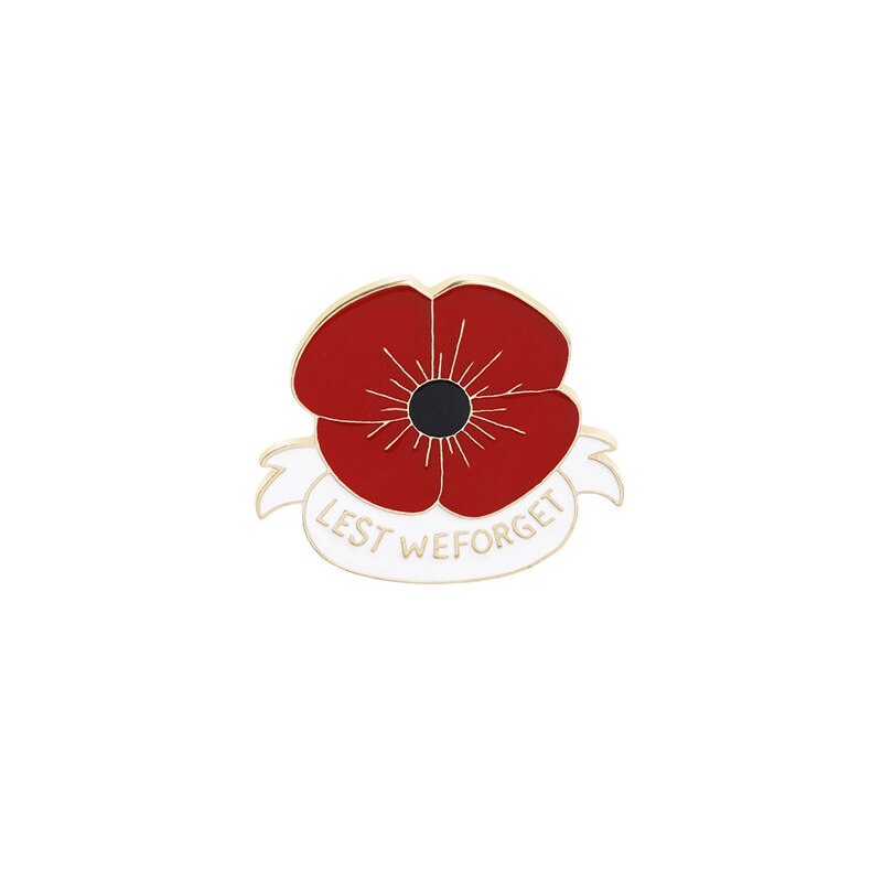 Lest We Forget Pins Beautiful Poppy Brooch Pin Memorial Day For Women and Ladies Decoration