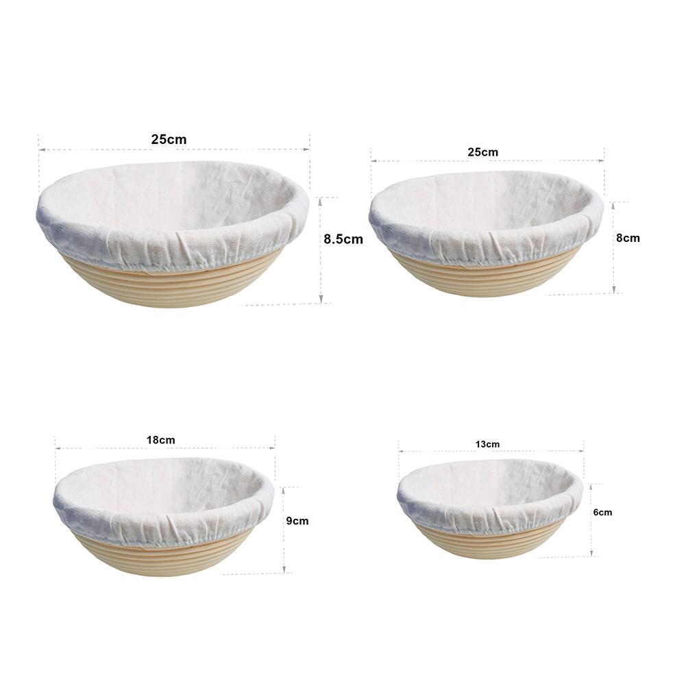 Round Natural Rattan Bread Fermentation Basket Countryside Style French Bread Mass Proofing Baskets Dough Baskets