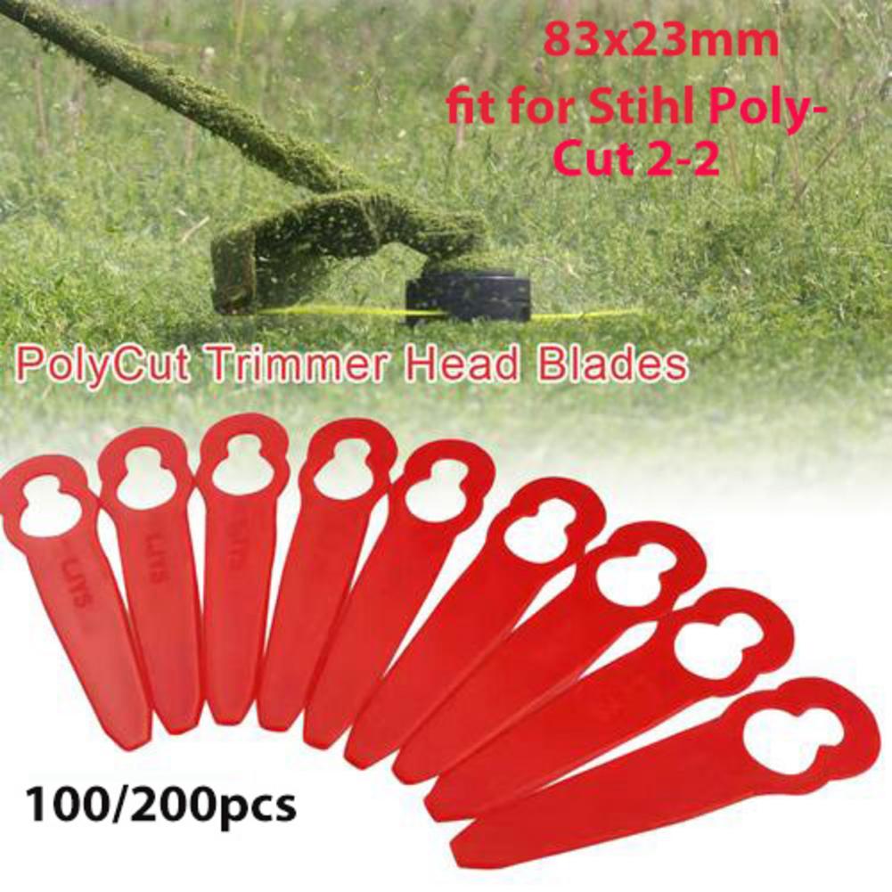100/200pcs Plastic Blades Trimmer Head Blades Replacement Cut Blade For Stihl PolyCut 2-2 Lawn Mower Garden Accessories