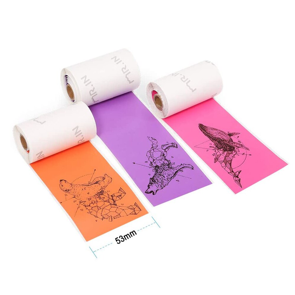 Phomemo Bunte Thermische Aufkleber Papier 50mm Für Phomemo M02/M02 Profi/M02S Mini Drucker Foto Selbst-klebstoff Papier Rolle