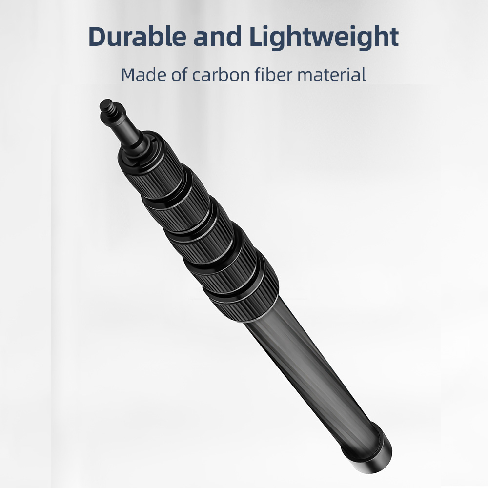 Handheld Microphone Boom Arm Extendable Mic Arm Carbon Fiber Boom Pole for Microphone with 1/4Inch Screw & Thread with Foam Grip