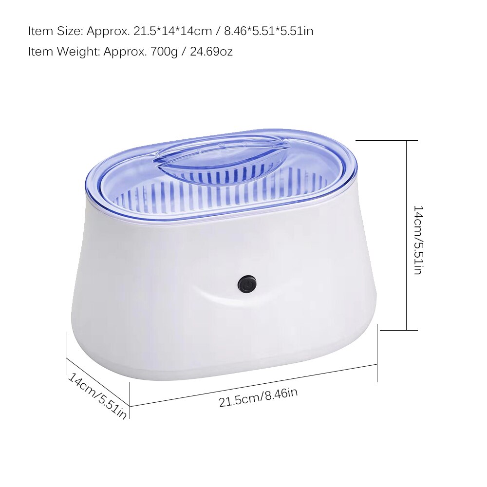 Ultrasonic Glasses Cleaner Minimalist-style Household Glasses Cleaning Tool Jewelry Cleaning Machine White MK-181-35W 220V