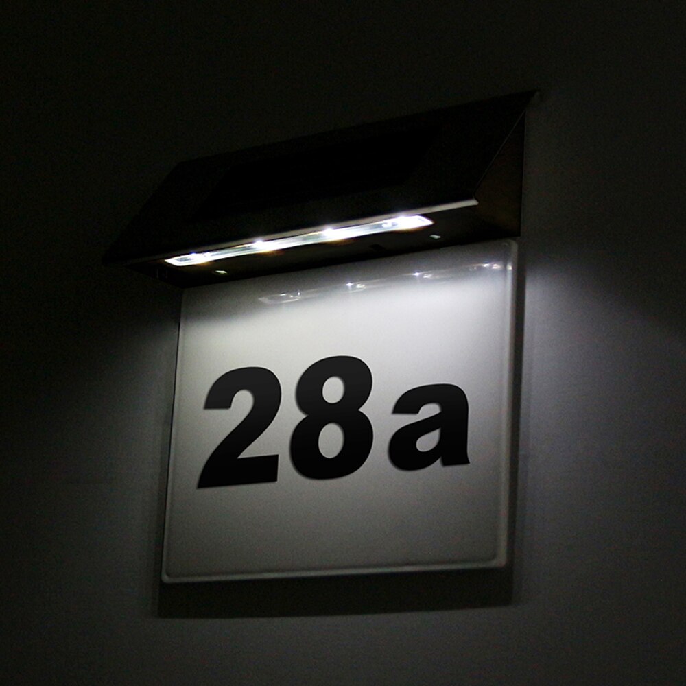 Led Zonne-energie Wandlamp Led Doorplate Lamp Roestvrij Outdoor Appartement Huis Veranda Nummers Licht Met Backlight