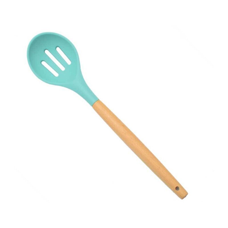 Madlavningsværktøj i silikone med opbevaringsspand spatel ske pasta klør højtemperatur silikone køkkengrej sæt: 3