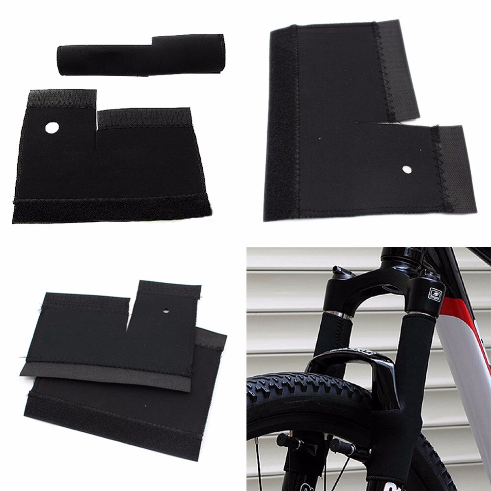 1 Pair Bicycle Frame Chain Protector Cycling MTB Bike Front Fork Protective Pad Guard Wrap Cover Set Bicycle Accessories