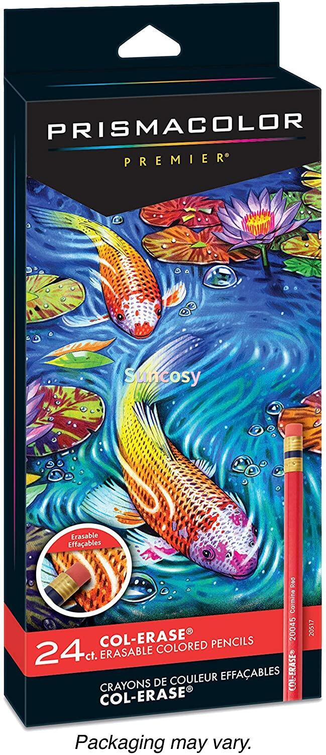 1 Set Prismacolor Premier Soft Core 150 132 72 48 36 Set di matite colorate Prismacolor Tin matite colorate professionali per artisti: 24 Erasable