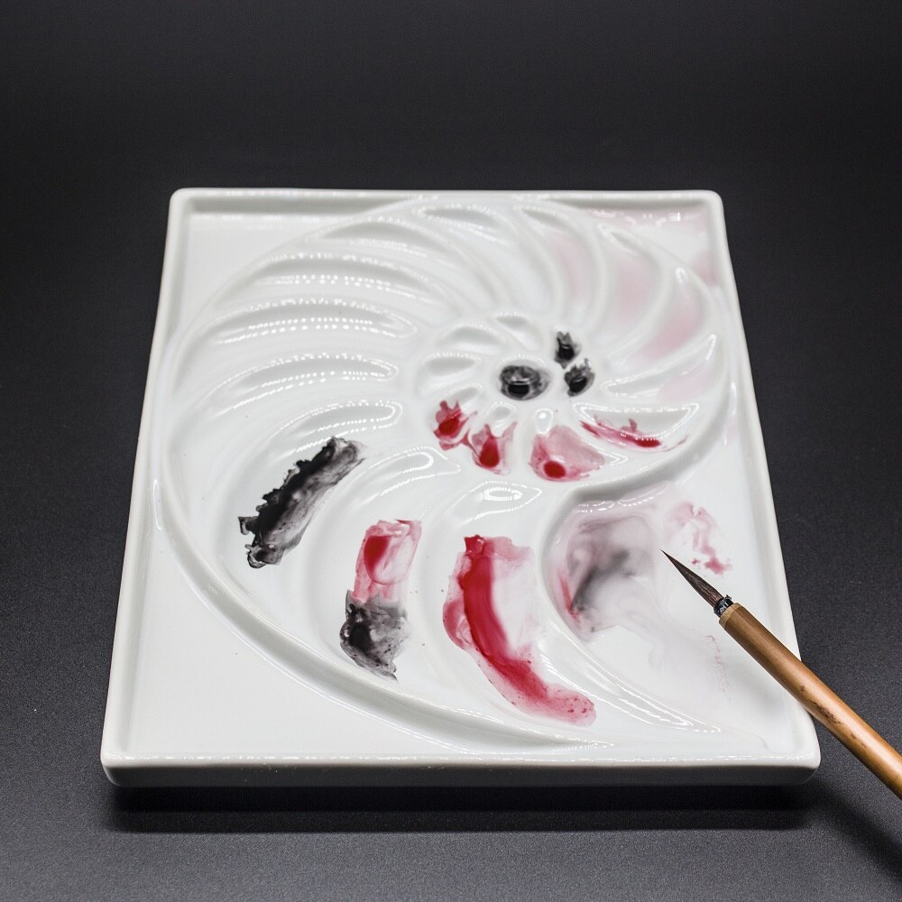 Keramik Künstler aquarell Palette Rose-förmigen Hand gemalt aquarelle gouache Palette farbe tablett kunst liefert für künstler