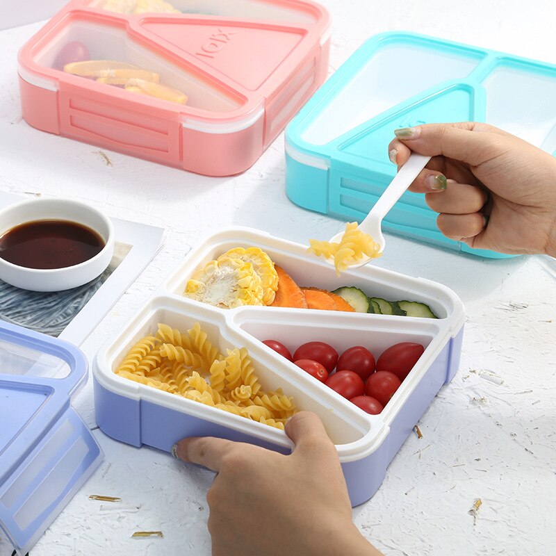 3 Partition Portable Lunch Box Microwave Oven Bento Box Healthy Plastic Food Storage Container Lunchbox BPA Free